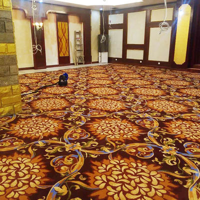 Custom Luxury Wool Nylon Axminster Casino Carpet Machine Made Loop Pile Washable Office