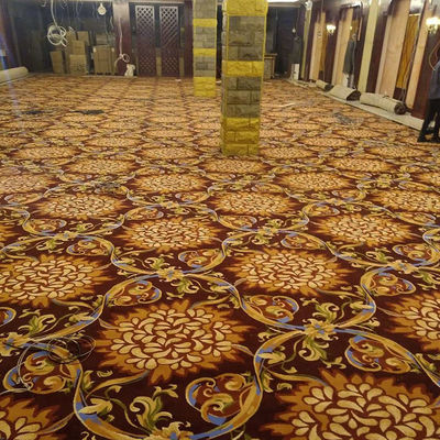 Custom Luxury Wool Nylon Axminster Casino Carpet Machine Made Loop Pile Washable Office