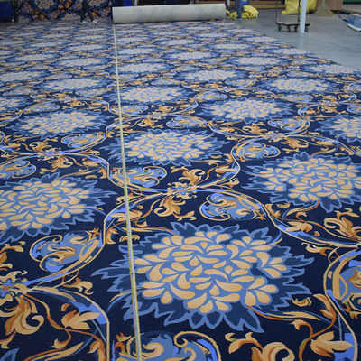 Custom Luxury Wool Nylon Axminster Casino Carpet Machine Made Loop Pile Washable Office
