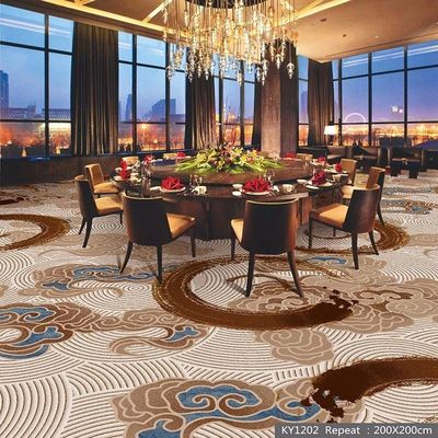 Fireproof Banquet Room Hotel Carpet with Medium Pile Height and 3D Printed Design
