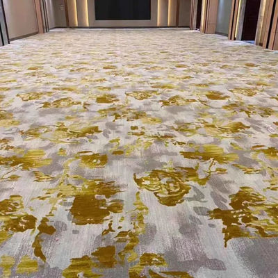 Abstract Pattern Axminster Casino Purple Gold Carpet Made of 80% Wool and 20% Nylon