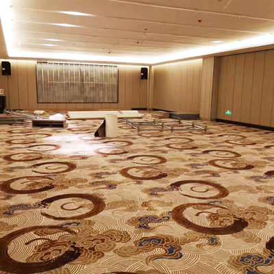 Abstract Pattern Axminster Casino Purple Gold Carpet Made of 80% Wool and 20% Nylon