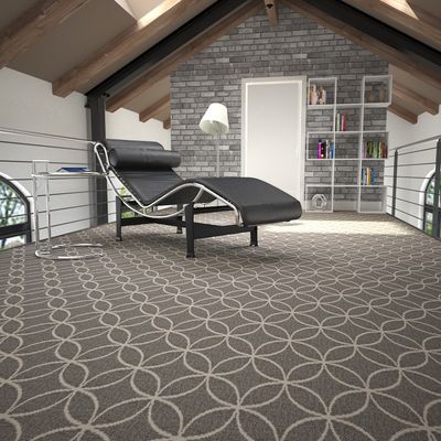 Banquet Hall Flooring Carpet in Modern Grey Wool and Nylon for Hotel Room Corridors
