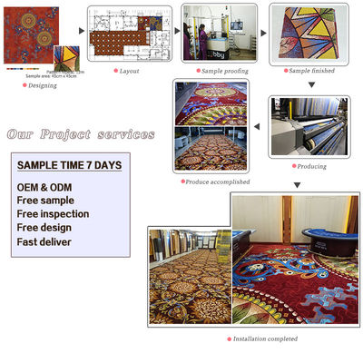 Banquet Hall Flooring Carpet in Modern Grey Wool and Nylon for Hotel Room Corridors