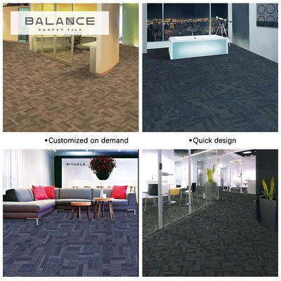 Glass Fiber Reinforce PVC Backing Modular Carpet Tiles for Office Room and Commercial