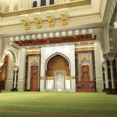 Custom Church Wall to Wall Axminster Carpet Roll for Muslim Hotel Room Backing PP Back