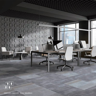 Commercial Office Hotel Flooring Washable Modern Geometric Nylon PE Backed Carpet Tiles