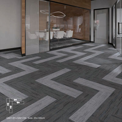 Commercial Office Hotel Flooring Washable Modern Geometric Nylon PE Backed Carpet Tiles