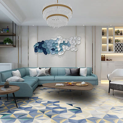 10mm Pile Height Zealand Wool Carpets Abstract Pattern Handtufted for Home Hotel Kitchen