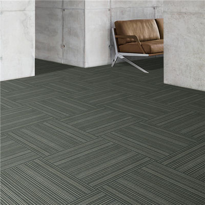 50x50cm PP Loop Pile Carpet Tile for Office Hotel Home Bedroom Floors in Stripe Pattern