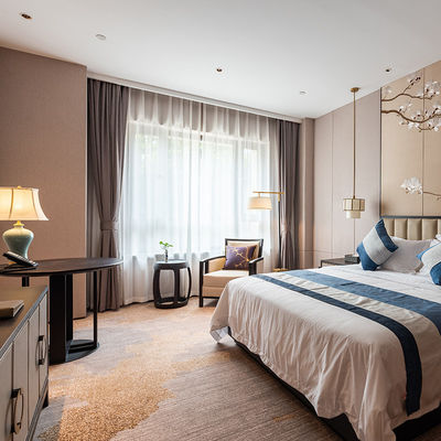 80% Wool and 20% Nylon Modern Fireproof Printed Wall-to-Wall Carpet for Hotel Room