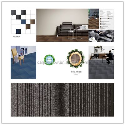 6 Colors Machine Tufted Loop Pile Nylon Soundproof Carpet Tile with Abstract Pattern