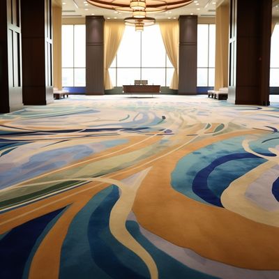 Non-Slip Axminster Hotel Carpet with Fire Retardant Treatment and Abstract Pattern