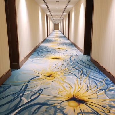 Non-Slip Axminster Hotel Carpet with Fire Retardant Treatment and Abstract Pattern