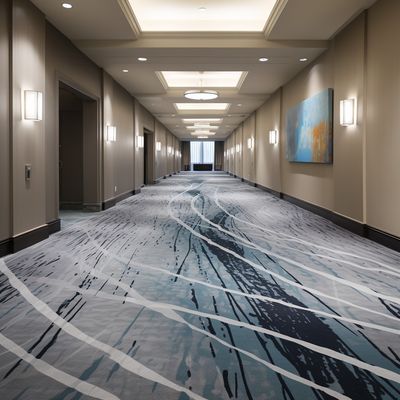 Non-Slip Axminster Hotel Carpet with Fire Retardant Treatment and Abstract Pattern