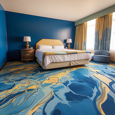 Non-Slip Axminster Hotel Carpet with Fire Retardant Treatment and Abstract Pattern