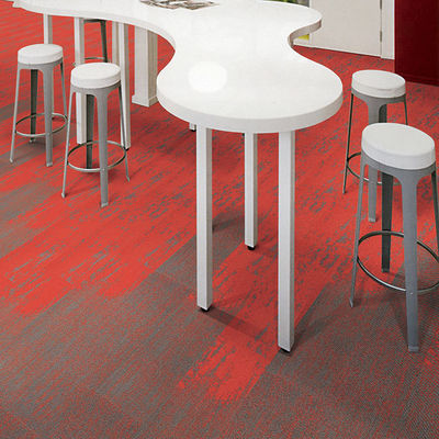 Square PVC Backing Soundproof Office Commercial Carpet Tiles 25x100cm for Camping