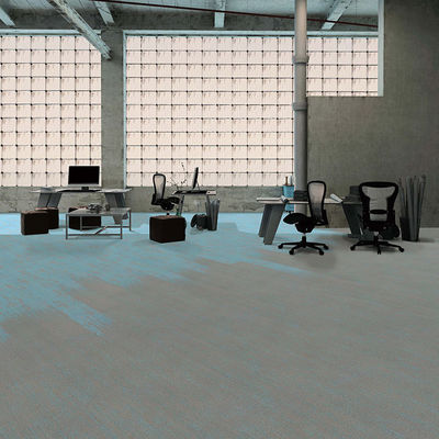 Square PVC Backing Soundproof Office Commercial Carpet Tiles 25x100cm for Camping