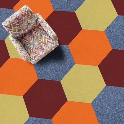 Machine Tufted Hexagon DIY Color Commercial Carpet Tile for Office Floor Improvement