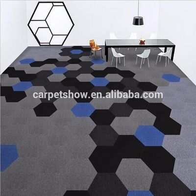 Machine Tufted Hexagon DIY Color Commercial Carpet Tile for Office Floor Improvement