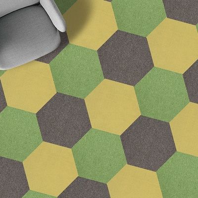 Machine Tufted Hexagon DIY Color Commercial Carpet Tile for Office Floor Improvement