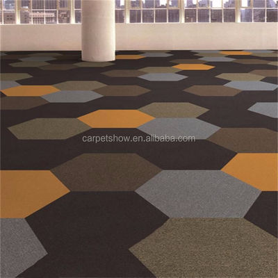 4500g/sqm /-3% Total Weight Hexagon Carpet Tile for Custom Colorful Flooring Solutions