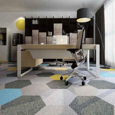 4500g/sqm /-3% Total Weight Hexagon Carpet Tile for Custom Colorful Flooring Solutions