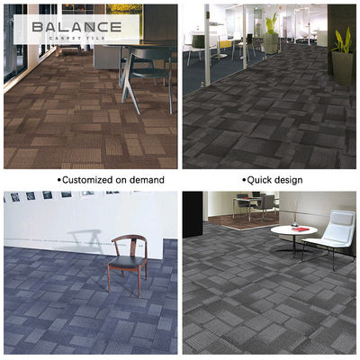 Commercial Room Cushioned Modular Carpet Tiles with PVC Backing and Waterproof Material
