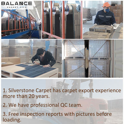 Commercial Room Cushioned Modular Carpet Tiles with PVC Backing and Waterproof Material
