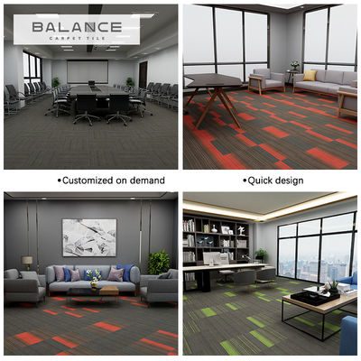 50x50 Plaid Pattern Bitumen/PVC Backing Soundproof Washable Square Office Room Carpet Tiles