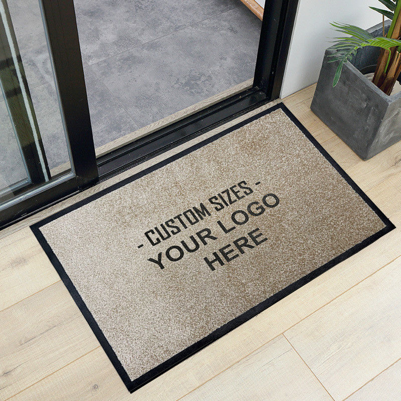 Rectangle Rug Customized Anti Slip Outdoor Nylon Print Logo Door Mat for Star Hotel Entry