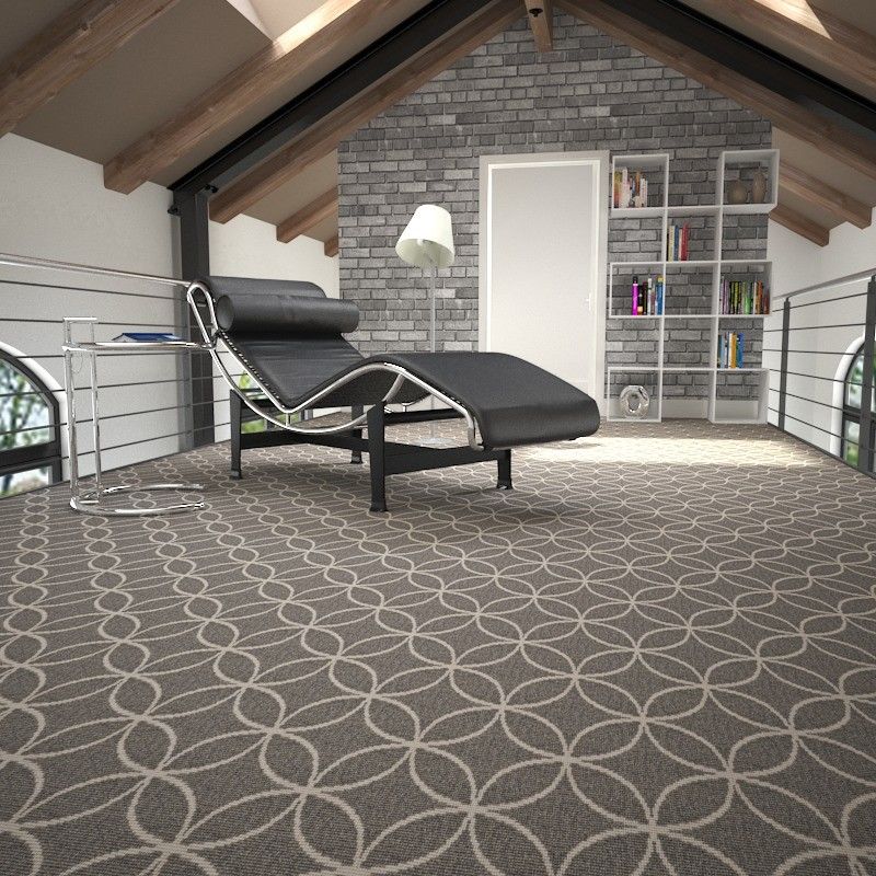 Banquet Hall Flooring Carpet in Modern Grey Wool and Nylon for Hotel Room Corridors