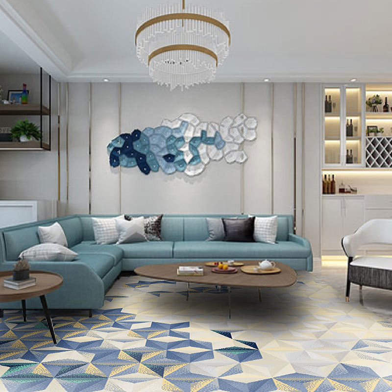 10mm Pile Height Zealand Wool Carpets Abstract Pattern Handtufted for Home Hotel Kitchen