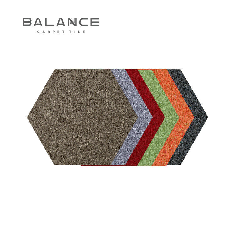 4500g/sqm /-3% Total Weight Hexagon Carpet Tile for Custom Colorful Flooring Solutions